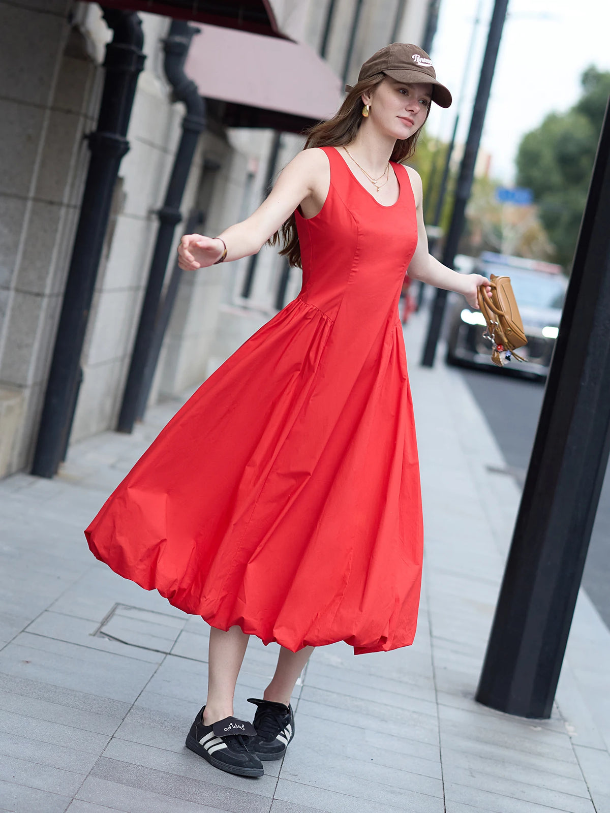 FSLE 【Two Length】Sweety Girly Long Dresses For Women 2025 Spring Summer New Sleeveless Bud Chic Vest Dress