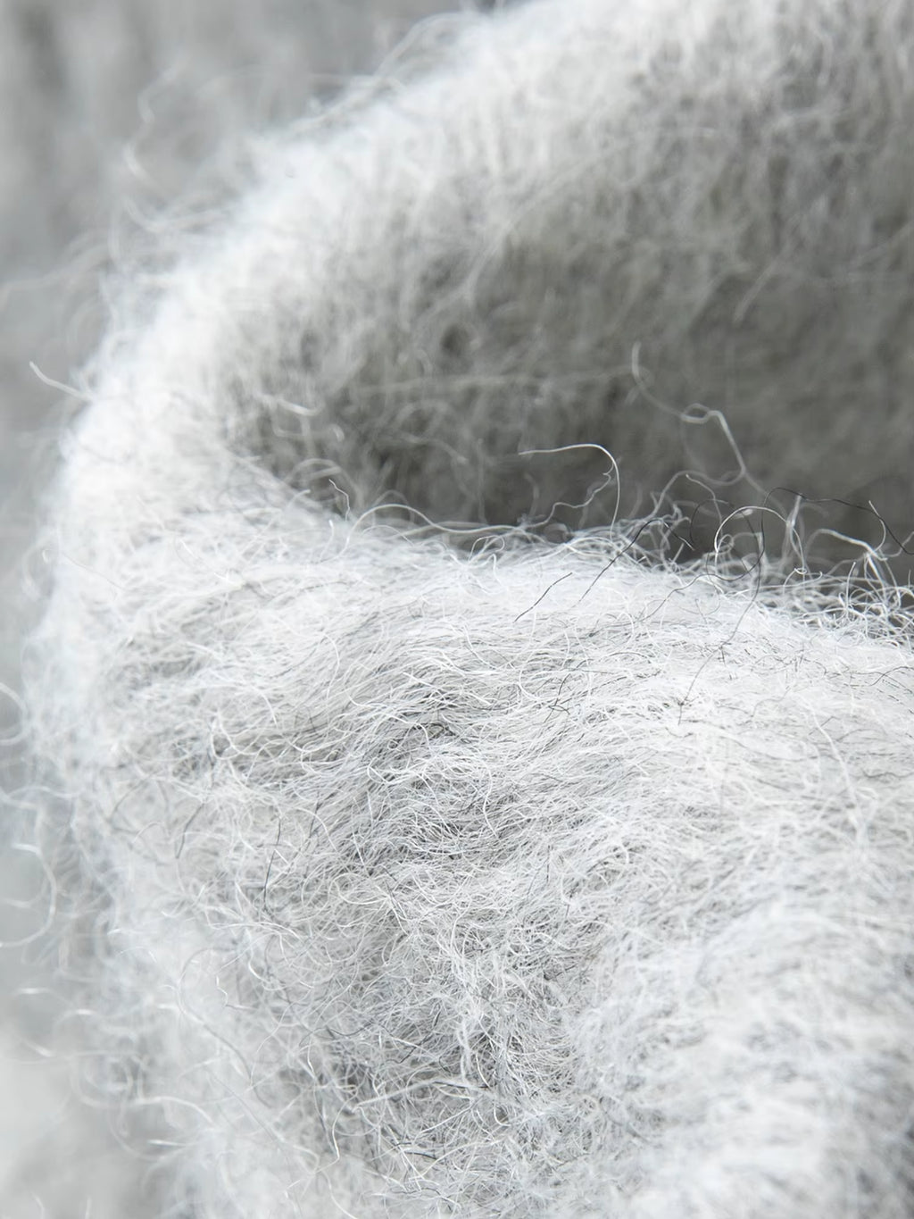 2025 Winter Women's Light Grey Wool Scarf Collar Short Coat - Elegant Pearl-Inspired Design for Casual and Office Wear