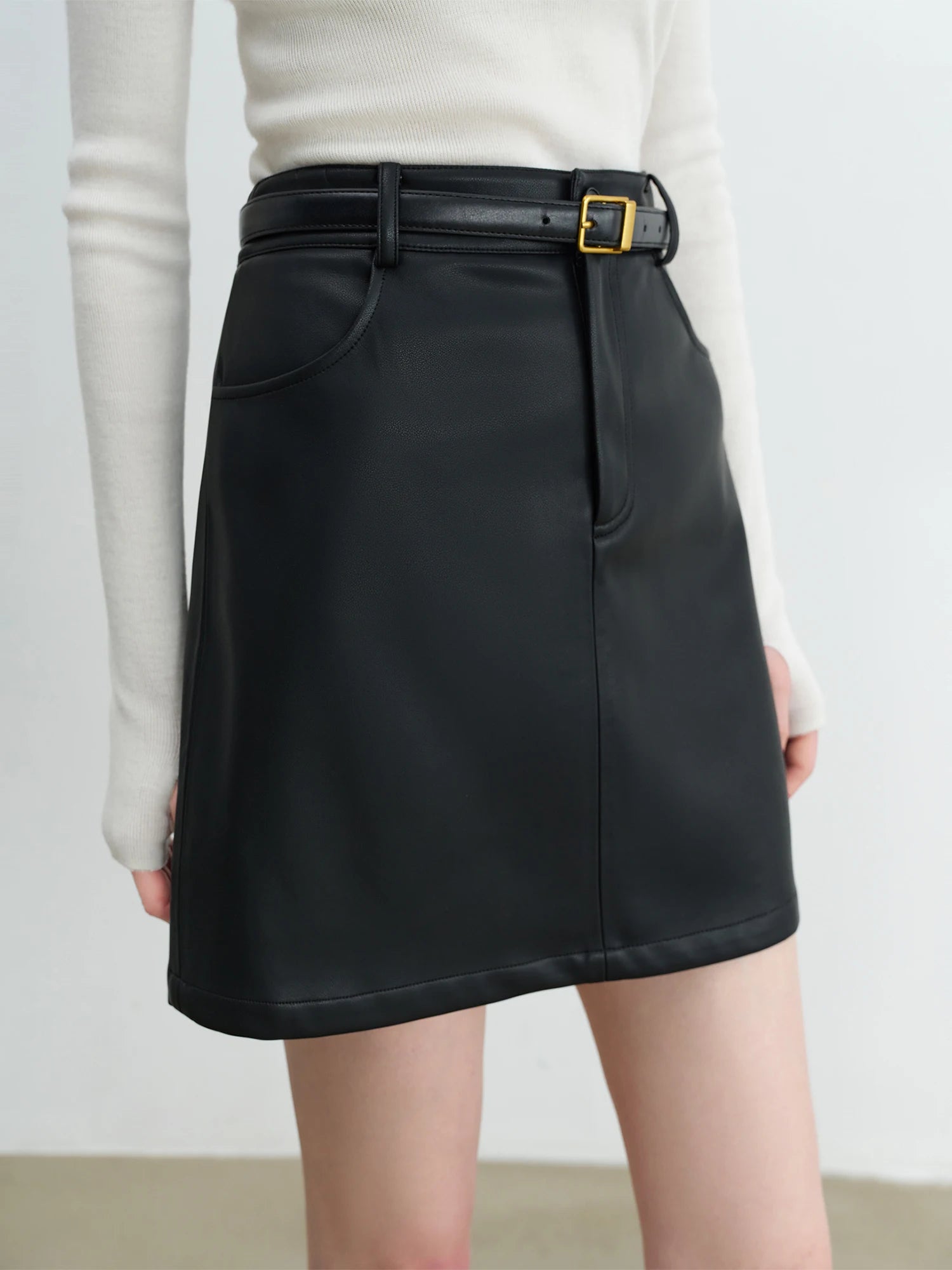 ZIQIAO Autumn 2025 Textured Vegan Coordinated Set - Cropped Hemline Mini Skirt & Jacket Architectural Cut Ladies Two Piece