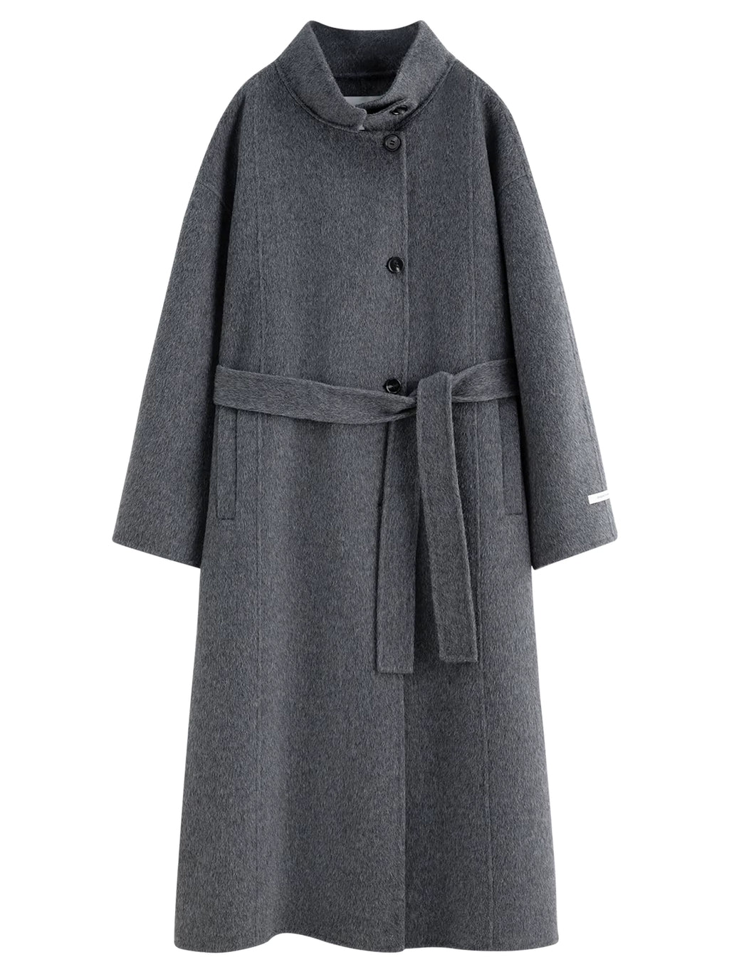 2025 New Women's Elegant Stand Collar 100% Wool Double-Faced Long Coat Diamond-Shaped Tailoring Autumn Winter Outerwear