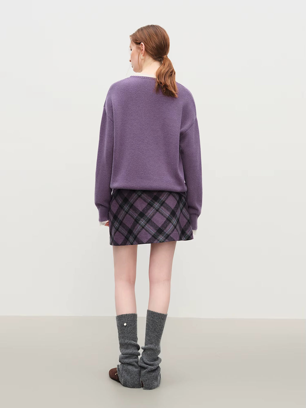 Winter 2025 Women's V-Neck Lace Knit Sweater - Sweet Feminine Pure Wool Blend Pullover Relaxed Fit for Casual Elegance