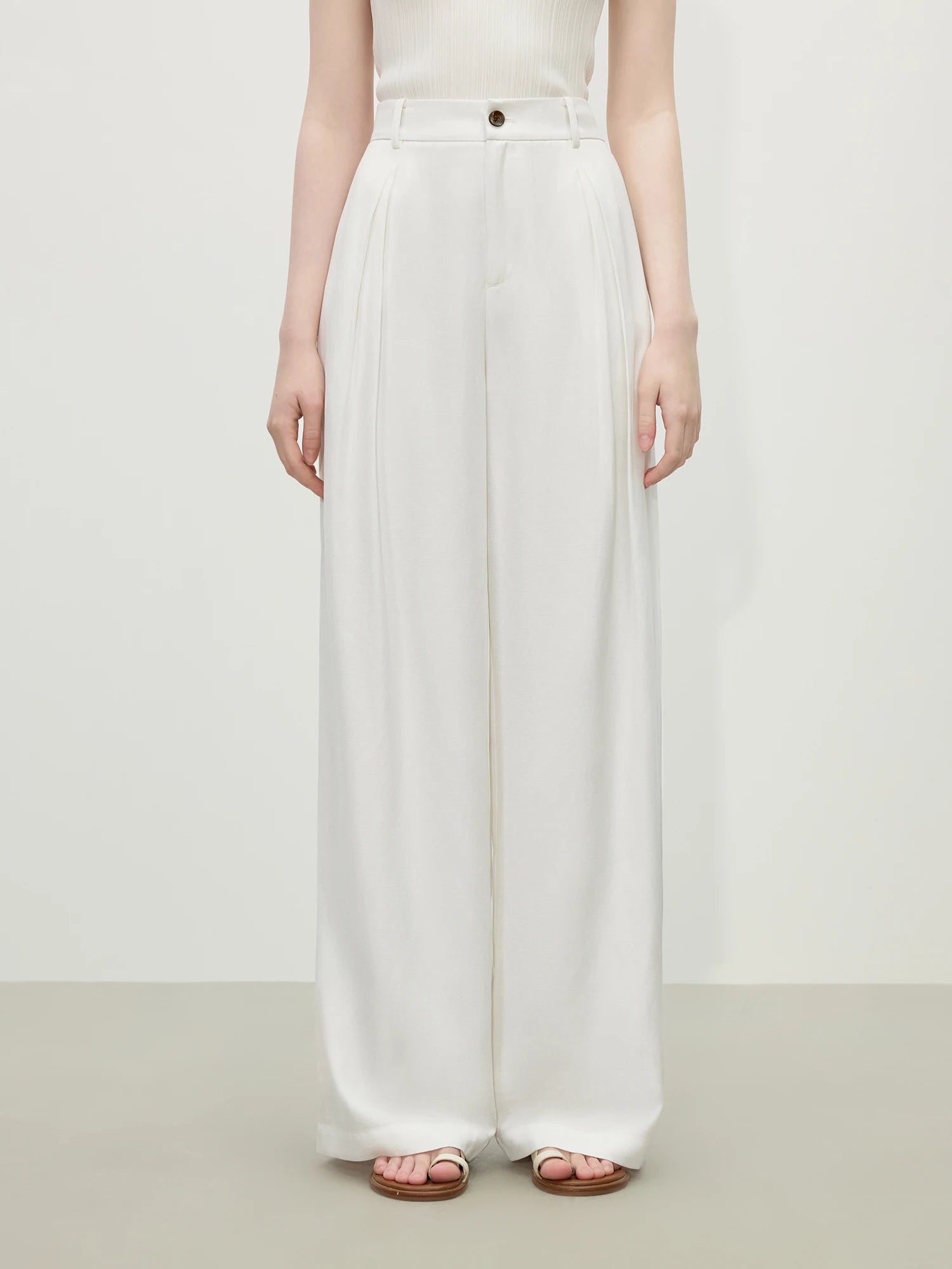 FSLE 2025 Summer Old Money Vest Wide-Leg Pants Set Vintage Tailored Two-Piece Adjustable Waist Eco Linen for Boardroom to Brunch