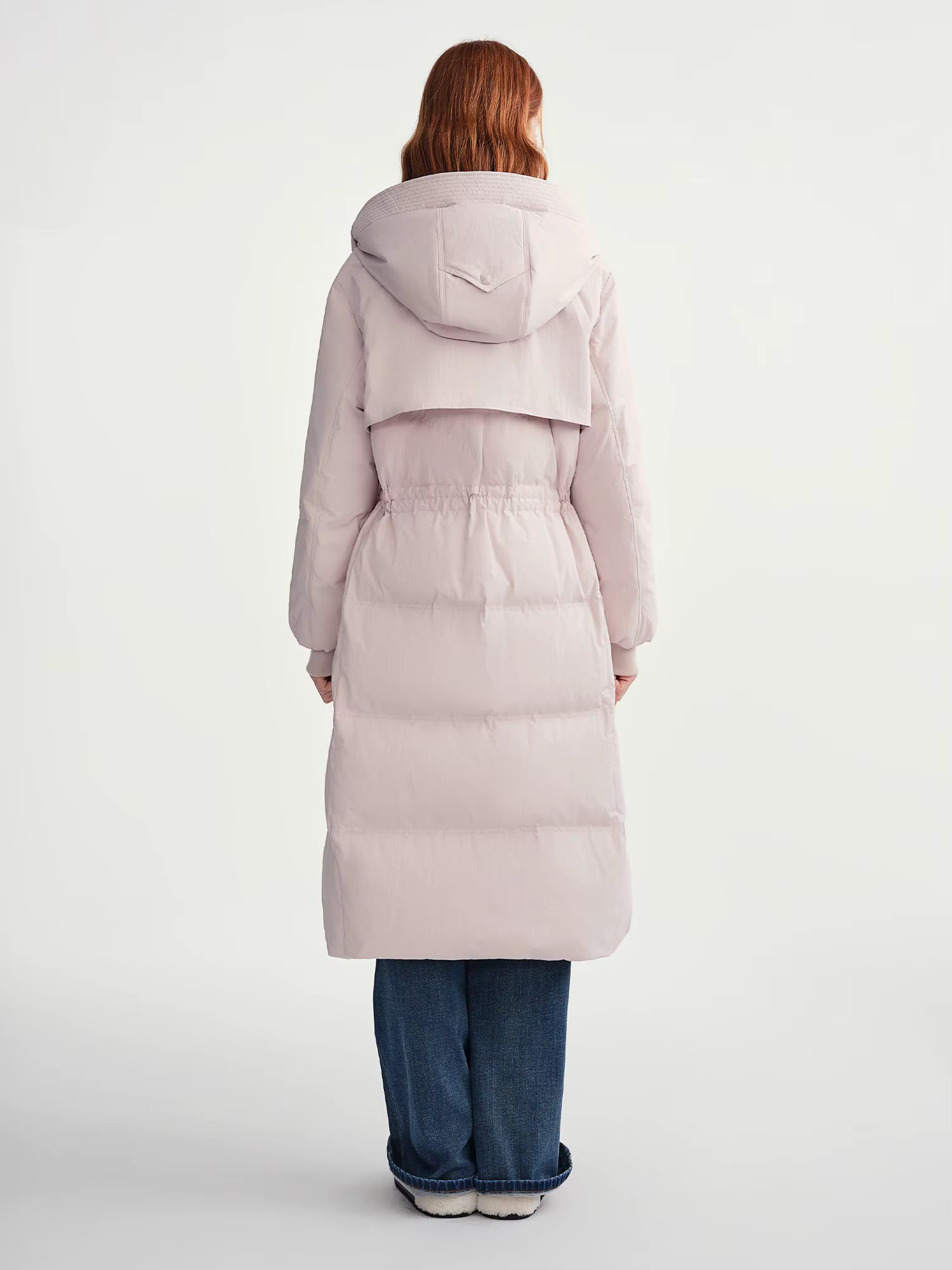 2025 Plus Women's Long Puffer Coat Hooded Belted Waist Down Jacket Slim Fit Winter Warm Thermal Parka Trench Overcoat