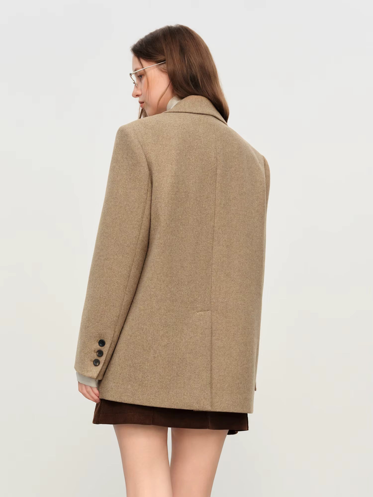 British Style Retro Check Wool Suit Jacket for Women Fall Winter 2025 New Arrival Short Coat Women Tow Color Tailored Coat