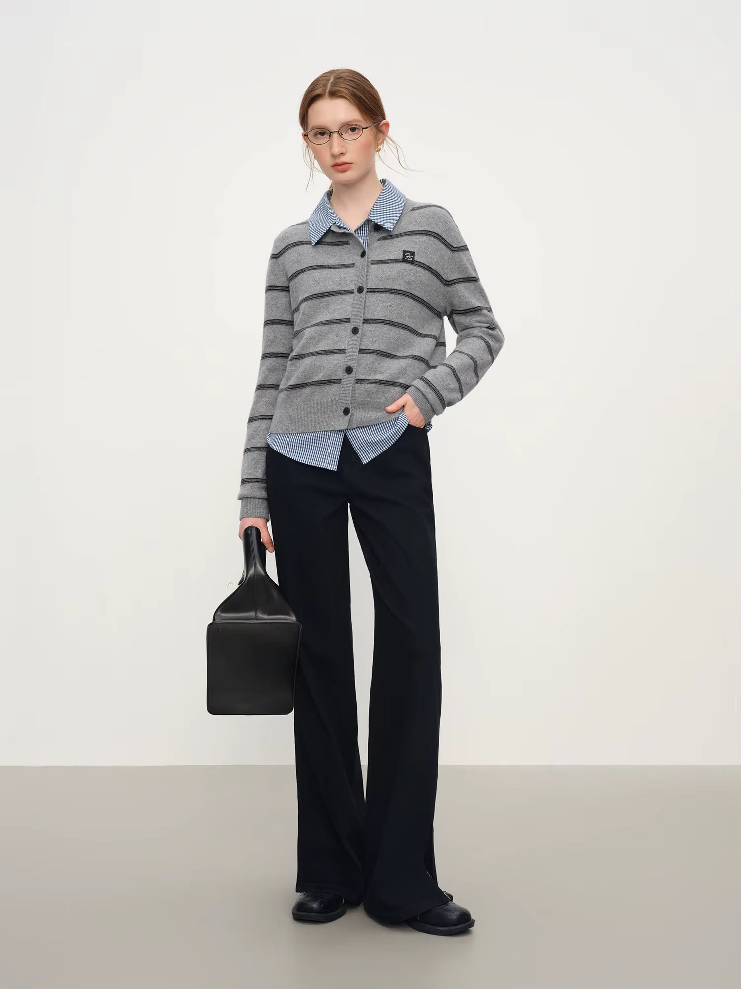 Winter 2025 Women's Jacquard Stripe Knit Sweater - Casual Office Wear Versatile Pullover Top Daily Chic Essentia