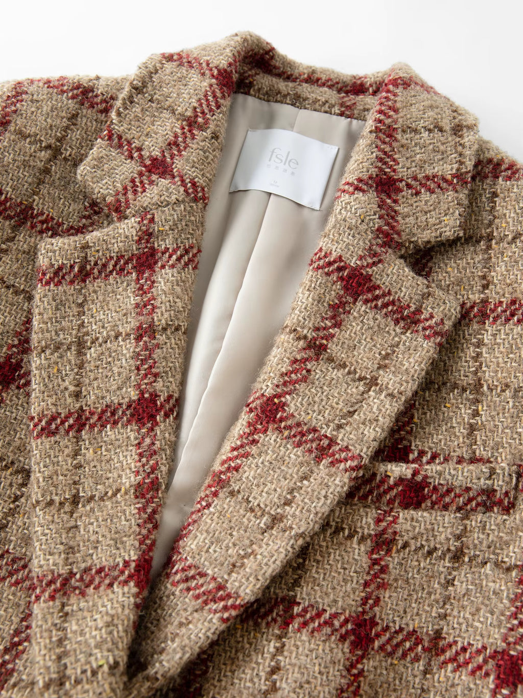 British Style Retro Check Wool Suit Jacket for Women Fall Winter 2025 New Arrival Short Coat Women Tow Color Tailored Coat