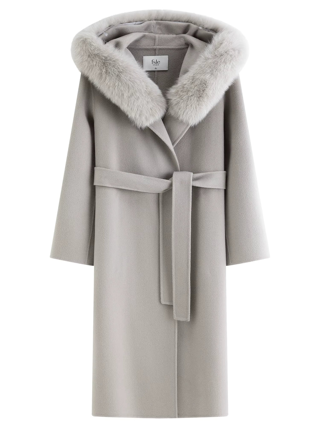 2025 Winter Women's Fox Fur Hooded Double Faced Wool Coat Long Plush Outerwear Vintage Elegant Warm Wool Coat Soft Coat