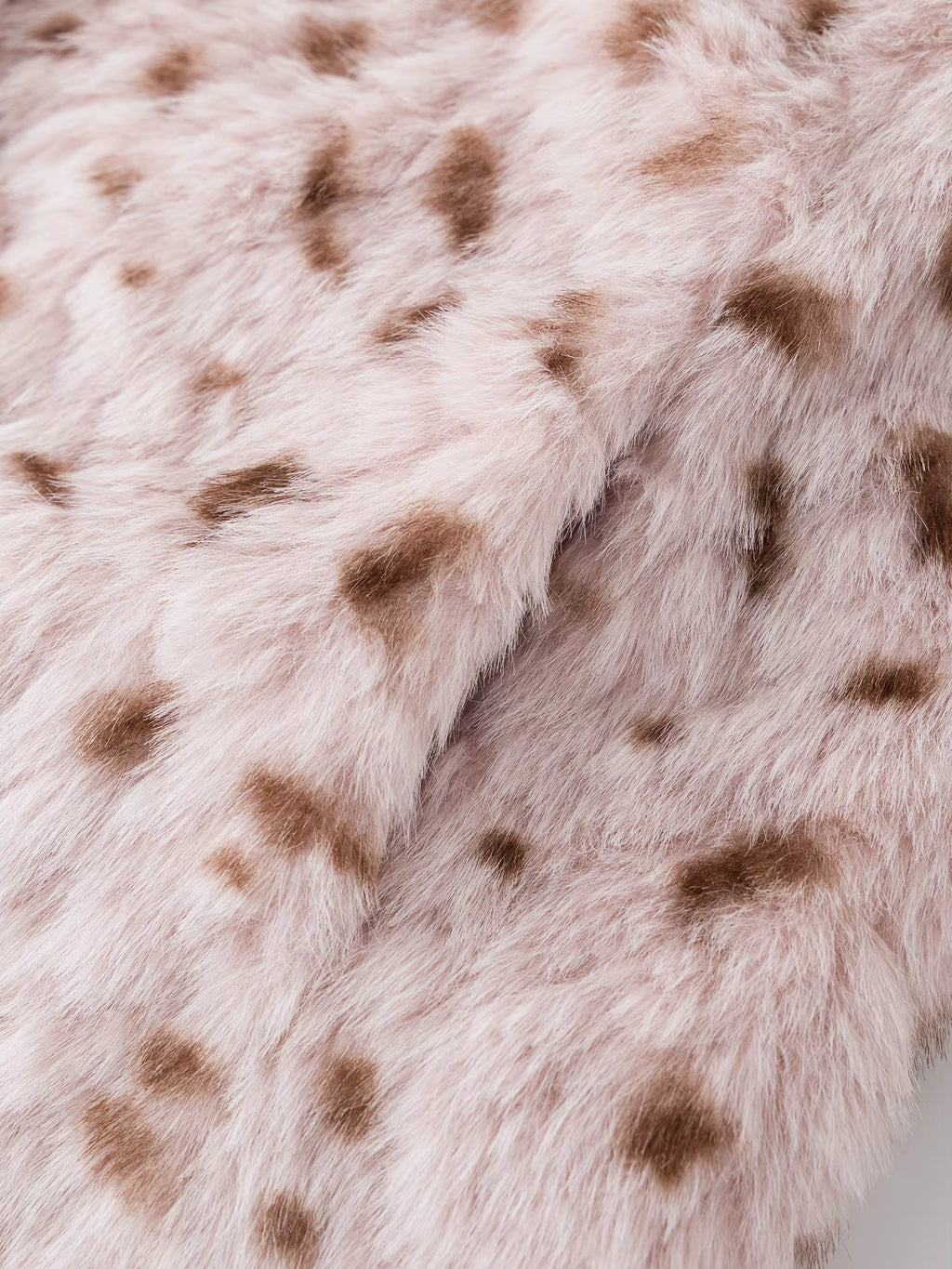 Chestnut Brown Leopard Print Women Faux Fur Stylish A-Line Trench Coat Fall Winter 2025 New Arrival Cozy Winter Essentials