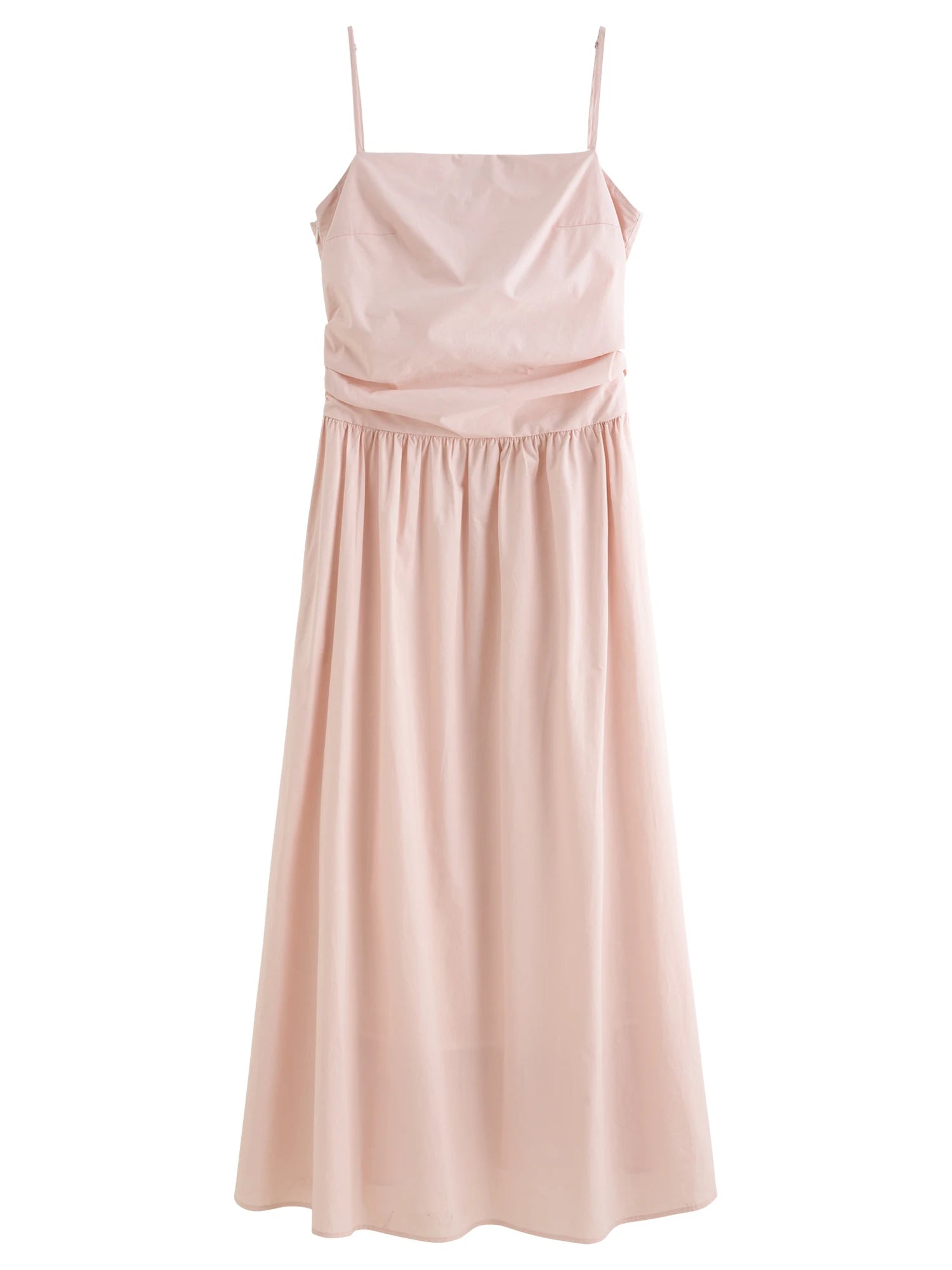 DUSHU Plus Size Women French Vintage Chic Dress 2025 Summer New Arrival Waist Flattering Strapless Dress