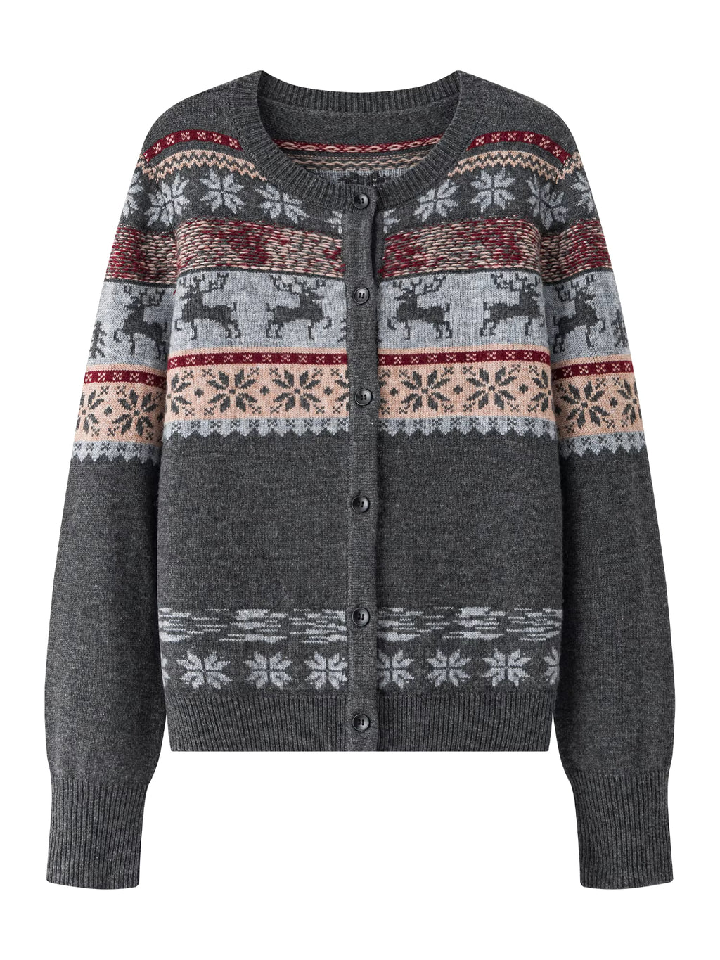 Christmas Sweater Women's Fair Isle Pattern Long Sleeve Knit Cardigan 2025 Winter Wool Blend Sweater Cozy Chic Casual