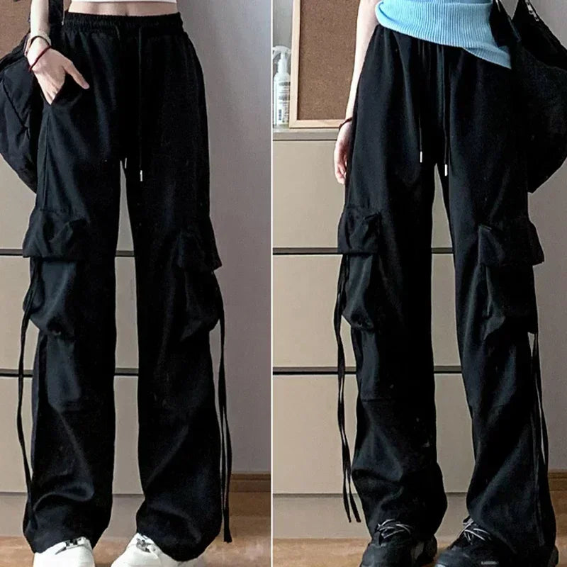2024 Women Summer Casual Wide Leg Daily Pants Lady Fashion Streetwear Korean Style Trousers Female Baggy Versatile Pink Slacks