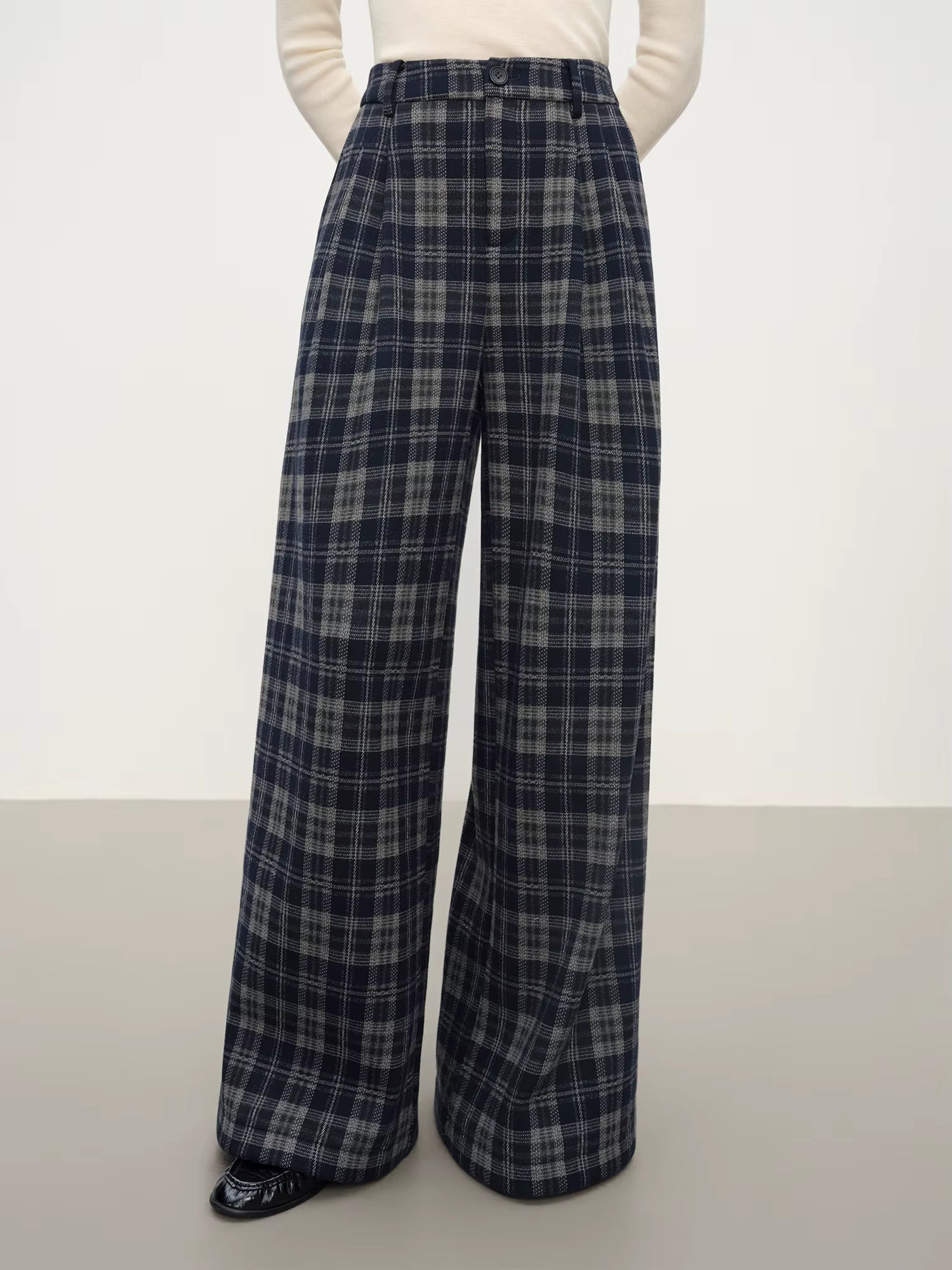 Retro Plaid Straight-Leg Casual Tros for Women Fall Winter 2025 New Arrival Petite-Friendly Casual Pants Commuting