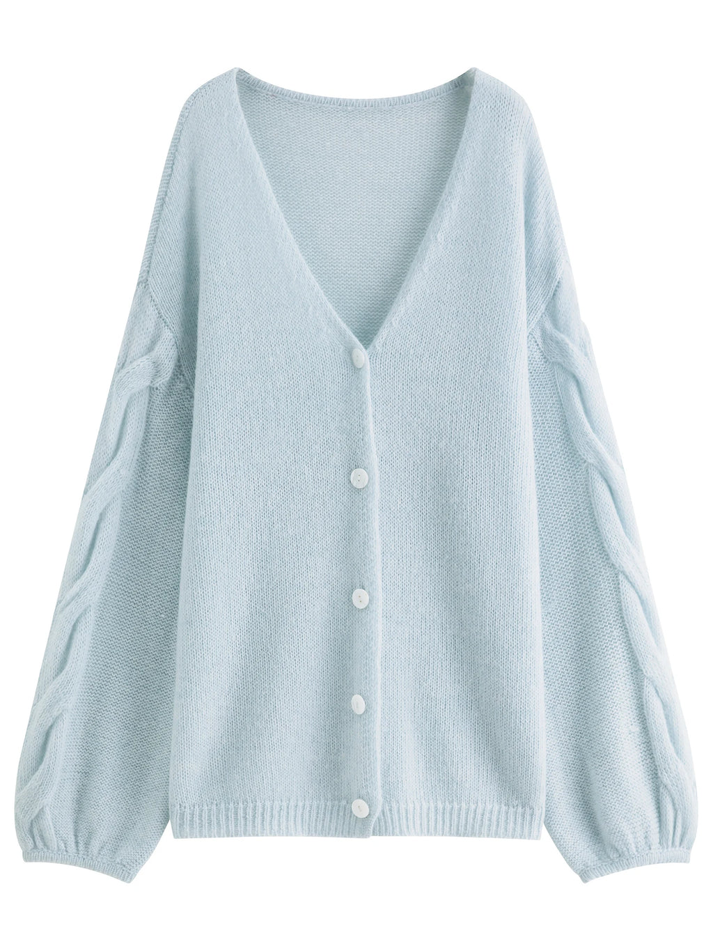 FSLE Alpaca Wool Loose Lazy Cable Knitted V-neck Cardigan Jacket Women's Autumn 2025 New