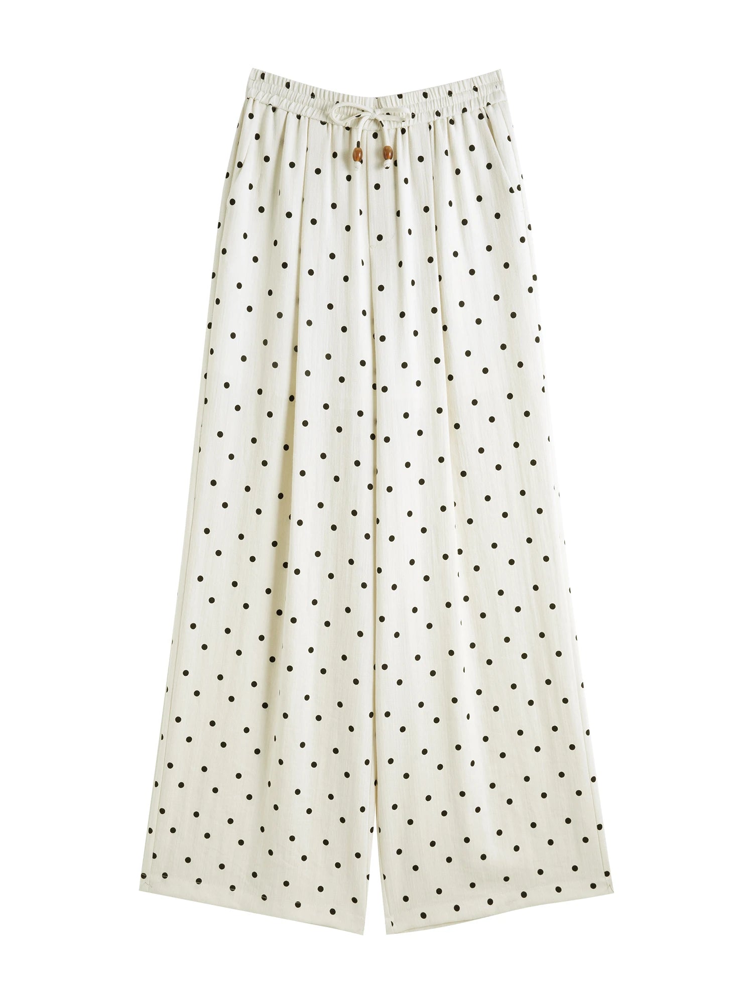 ZIQIAO Women 2025 Summer Vest+Pant Sets Holiday Style Polka Dot Camisole Tops Elastic Waist Casual Long Trousers