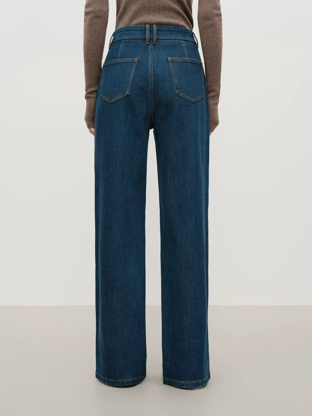 High-Waisted Black Wide-Leg Jeans with Slit Detail, Women's Fashion Casual Stretch Denim Trousers