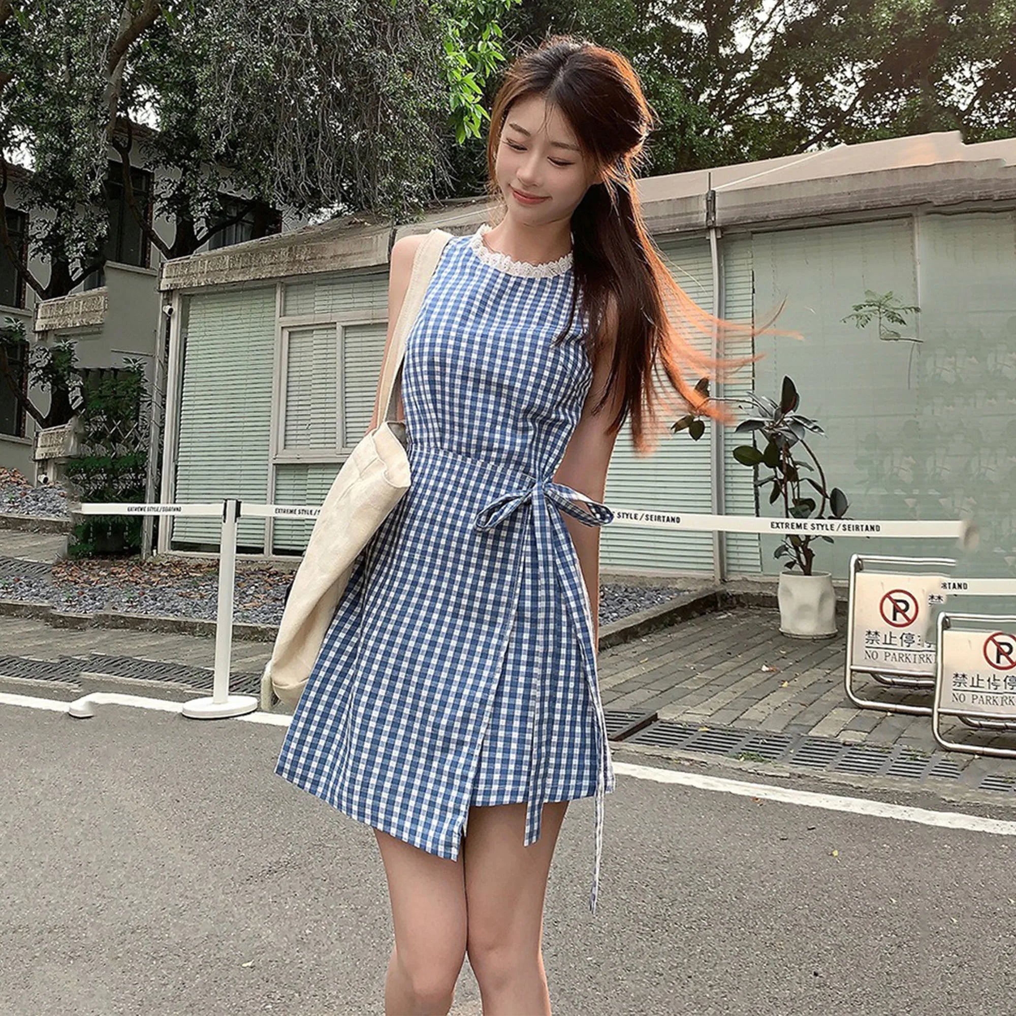 Elegant Sleeveless Y2k Mini Dress Women 2000s Casual Outwear Short Party Dress Vintage One Piece Dress Korean 2024 New  Korean