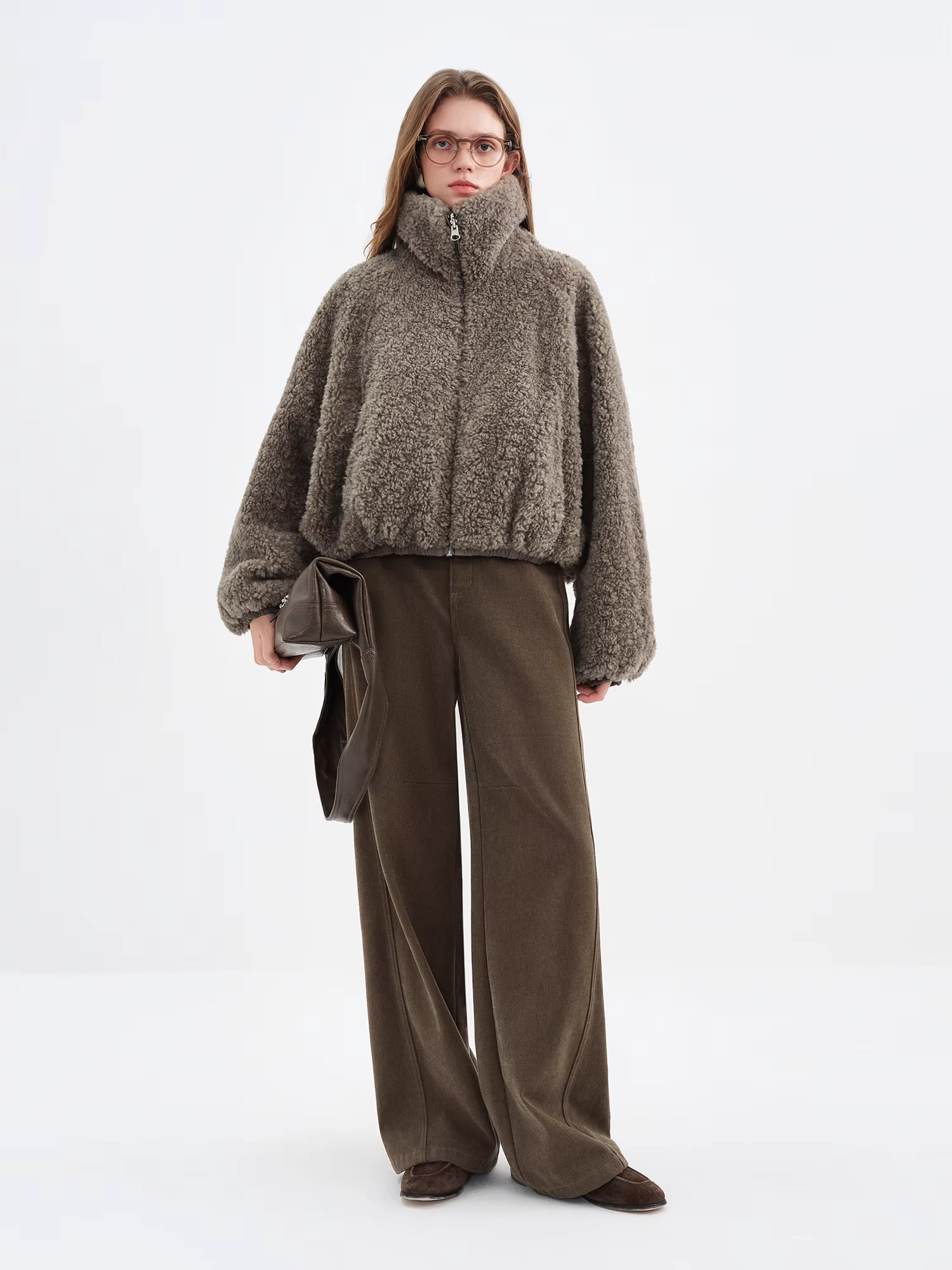 Cropped Fur Coats Women Turn Down Collar New Korean Style Loose Fit Reversible Fur Top Streetwear Chic Simple Stylish