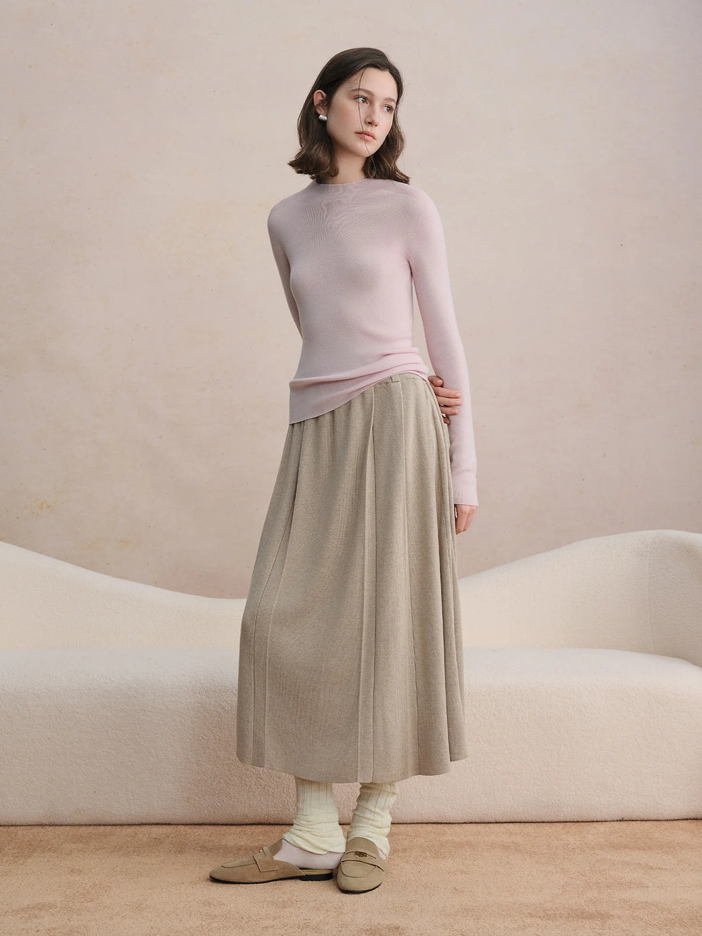 Seamless Half-high Collar Pure Wool Pullovers Women Plus Size Autumn Winter Bottoming Sweater Solid Soft Breathable Tops