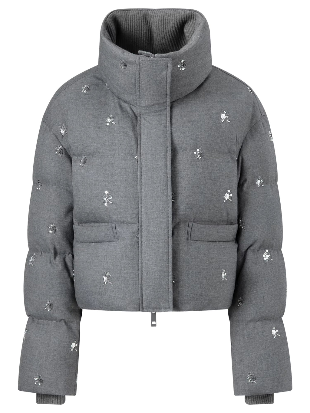 【Premium Series】Beaded Short Puffer Down Vest Women Autumn Winter Quilted Down Jacket Down Gilet Coat Outdoor Streetwear