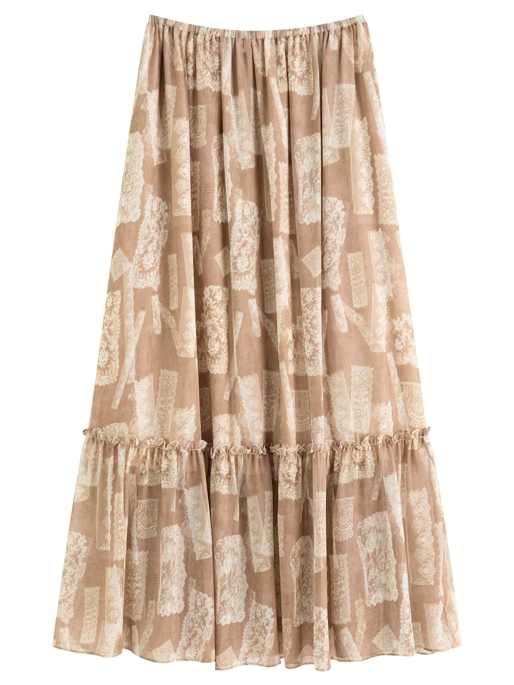 Party Dress Set Bohemian Style Elegant Ruffled Printed Long-sleeved Shirt Skirt Set for Women Winter Fairy Sundress