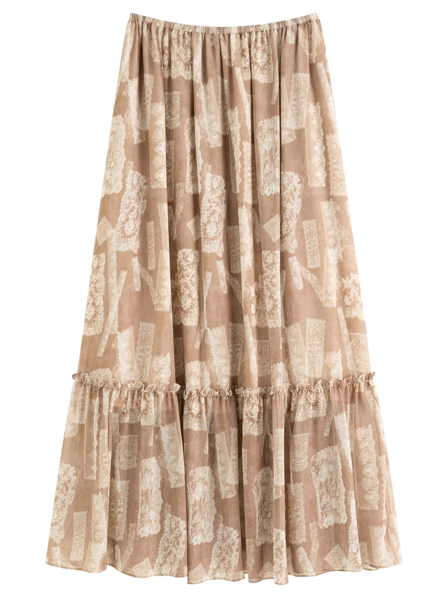 Party Dress Set Bohemian Style Elegant Ruffled Printed Long-sleeved Shirt Skirt Set for Women Winter Fairy Sundress