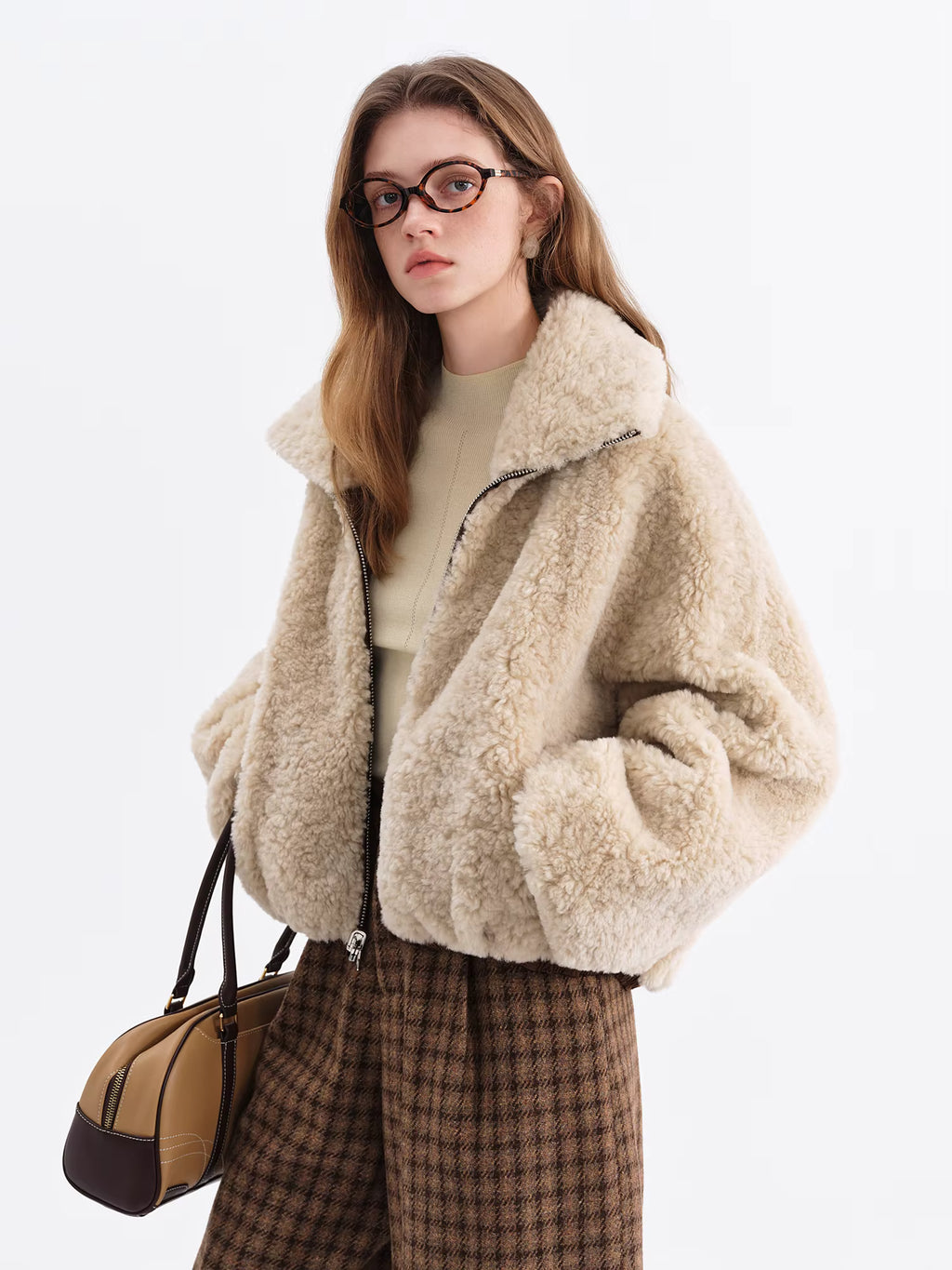 Cropped Fur Coats Women Turn Down Collar New Korean Style Loose Fit Reversible Fur Top Streetwear Chic Simple Stylish