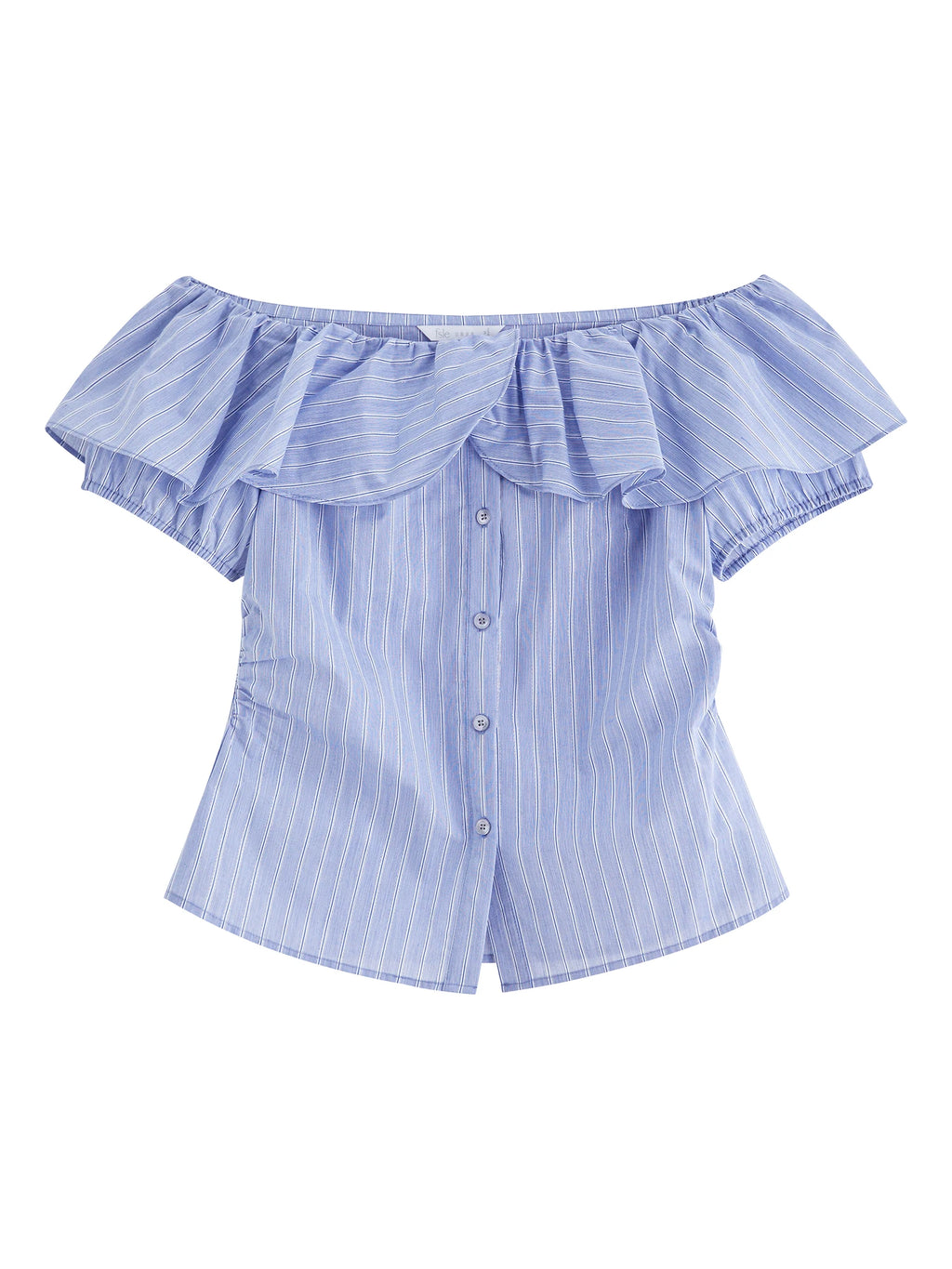 FSLE Ruffled Two Style Wear Short-sleeved Shirt for Women 2025 Summer New Arrival Unique Design Tops Holiday Seaso