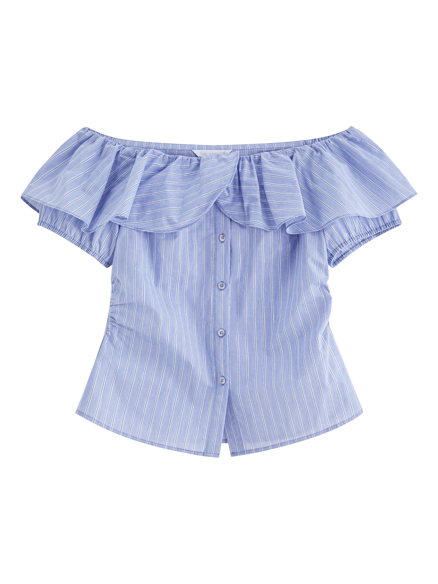 FSLE Ruffled Two Style Wear Short-sleeved Shirt for Women 2025 Summer New Arrival Unique Design Tops Holiday Seaso