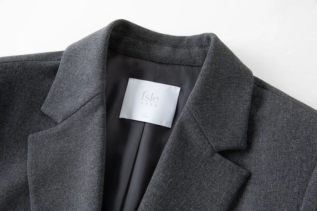 FSLE Contrast Color Line One-pocket Suit Jacket 2025 Autumn New Loose Versatile Notch Lapel Jacket