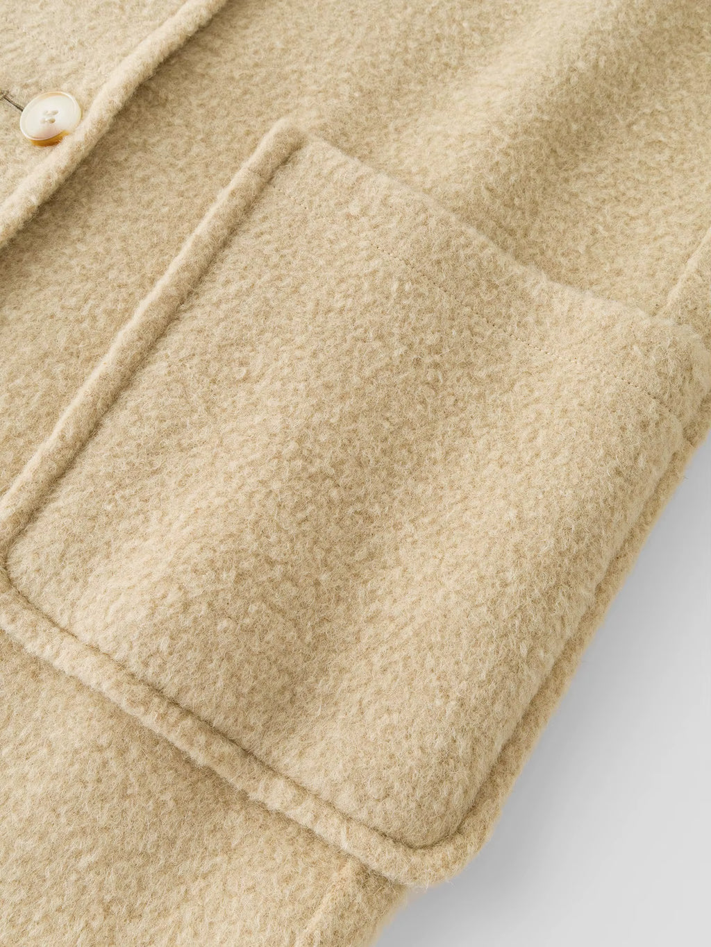 Oatmeal Stand Collar Double-breasted Patch Pocket Woolen Coat 2025 Winter Woolen Coat Simple Sweet Temperament Korean