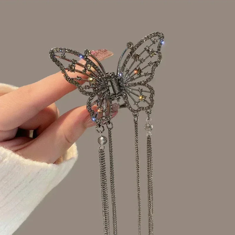 Shark crab Clips girls Hairpin Hair Accessories Korean Women crystal Simple hair vclaw clip Butterfly Pearl Tassel hair clip