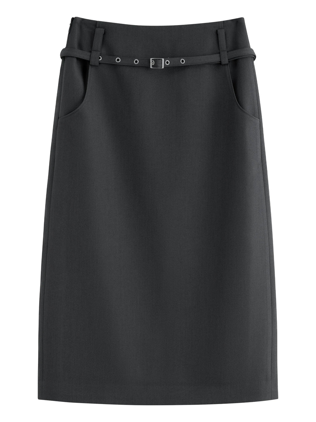 FSLE Dark Gray Retro Straight Skirt For Women Autumn 2025 New Arrival Minimal Temperament Commuting Office Chic Skirt