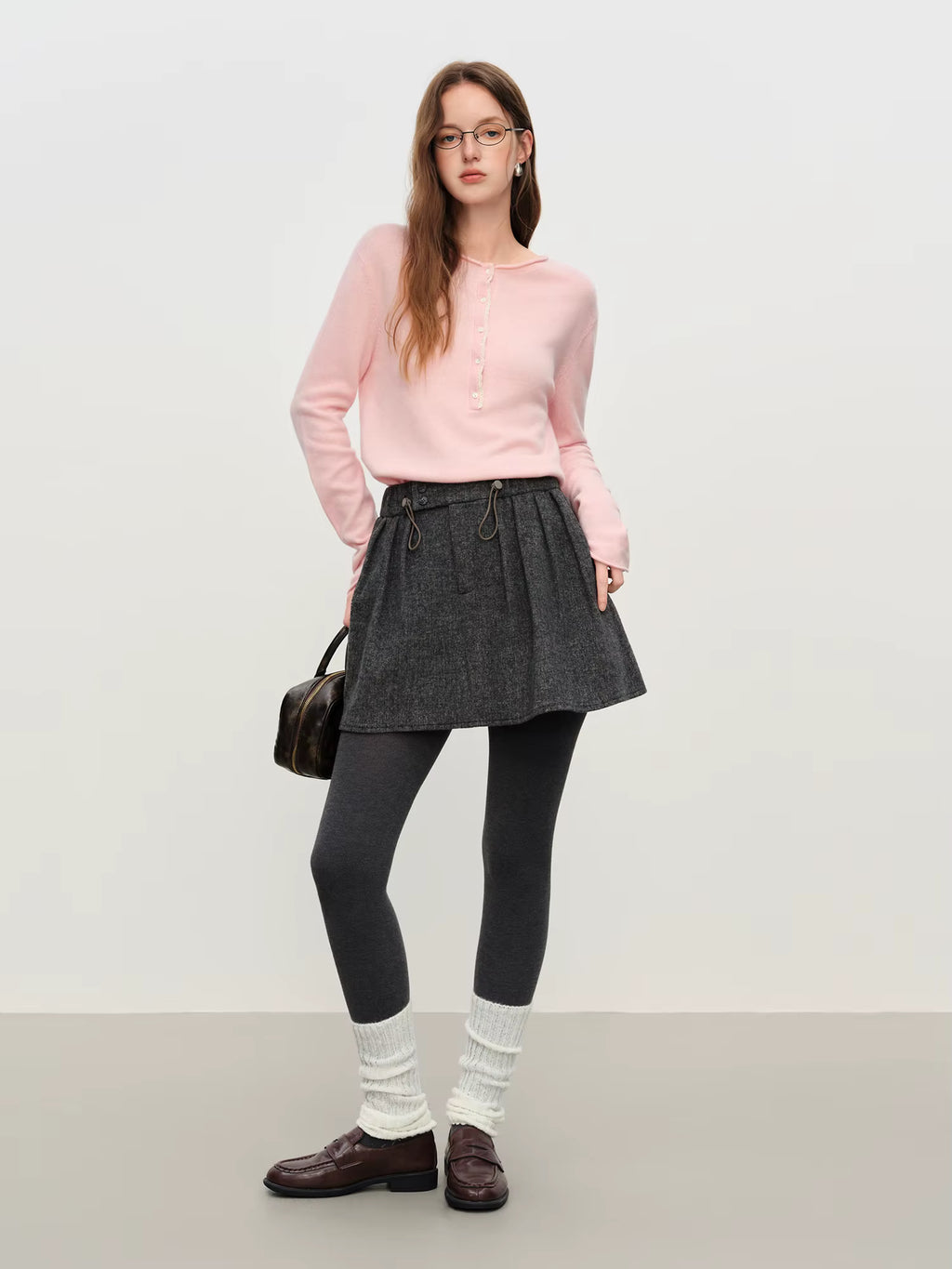 2025 Winter Women's Lace Trim Knit Sweater - Round Neck Wool Blend Pullover Top with Soft Touch for Casual Comfort