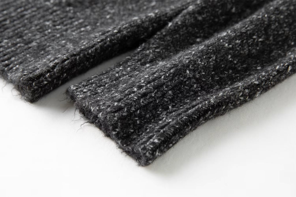 【Premium Series】Autumn Winter V-Neck Knitwear Women Yarn Dyed Cardigan Midi Skirt Two Piece Set Oversize Comfy with Scarf