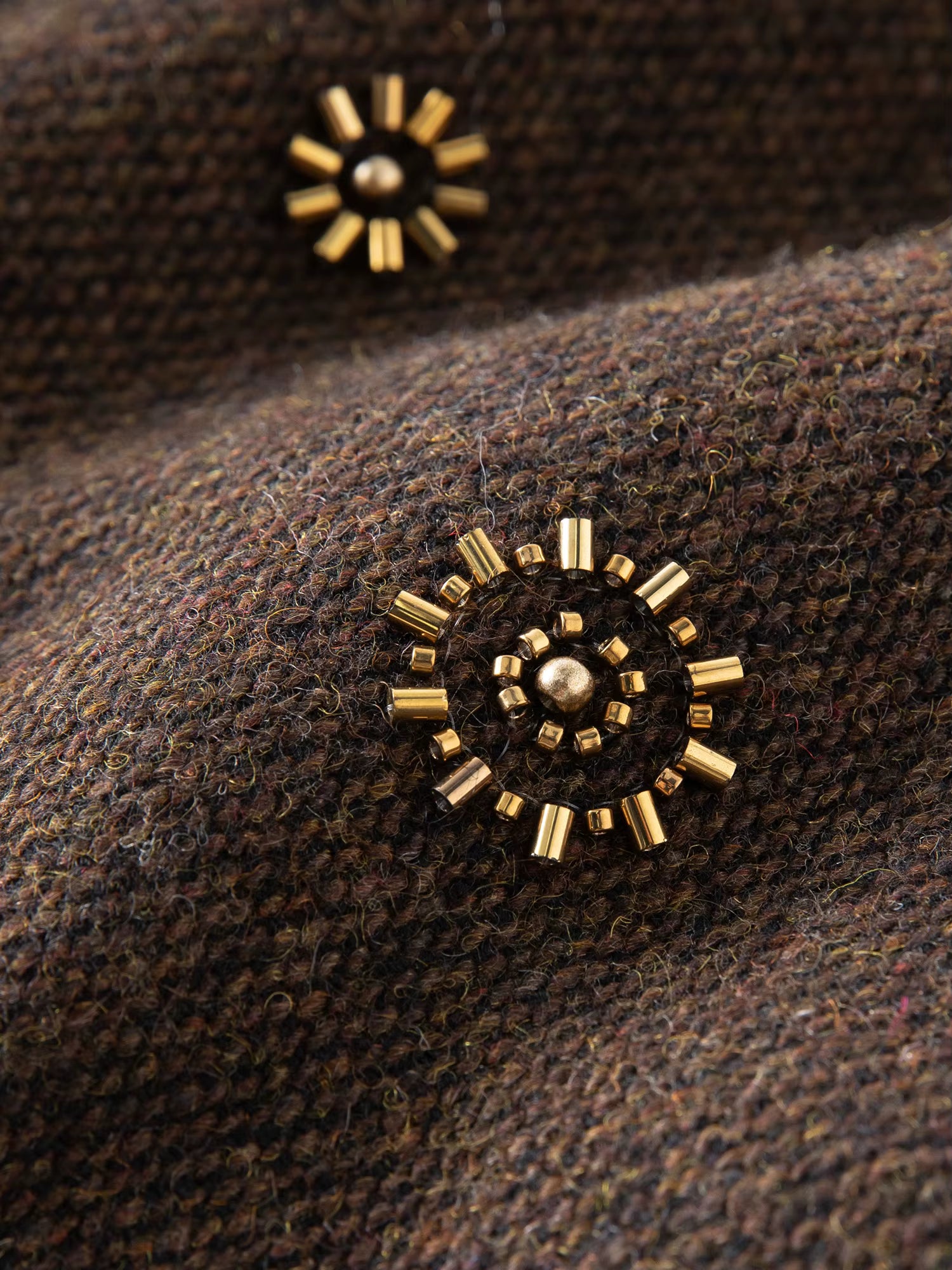 【Premium Series】Wool Embroidery Patchwork Tweed Coat Women 2025 Winter New Jacket Turn Down Collar