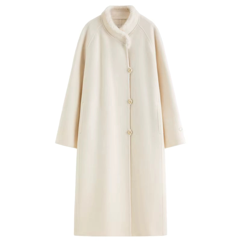 Modern Chinese Red Velvet Coat for Women Winter 2025 New Arrival Sable Fur Festive Ensemble Coat 100% Wool Long Coats