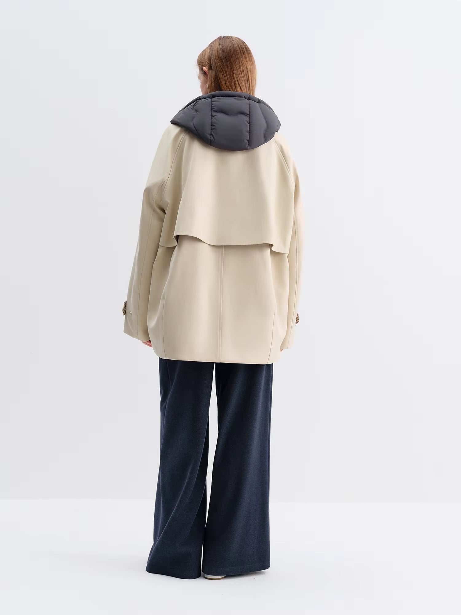 Vintage Color Blocked Chic Parka-Style Mid-Length Down Jacket for Women Winter 2025 New Arrival Keep Warm Casual Down Coats