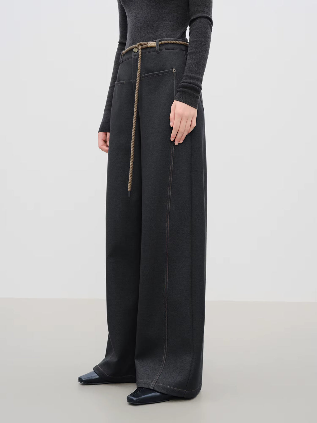 【Premium Series】Original Color Straight Wide-leg Brushed Jeans for Women Winter 2025 New Style Ins Simple Design All-match