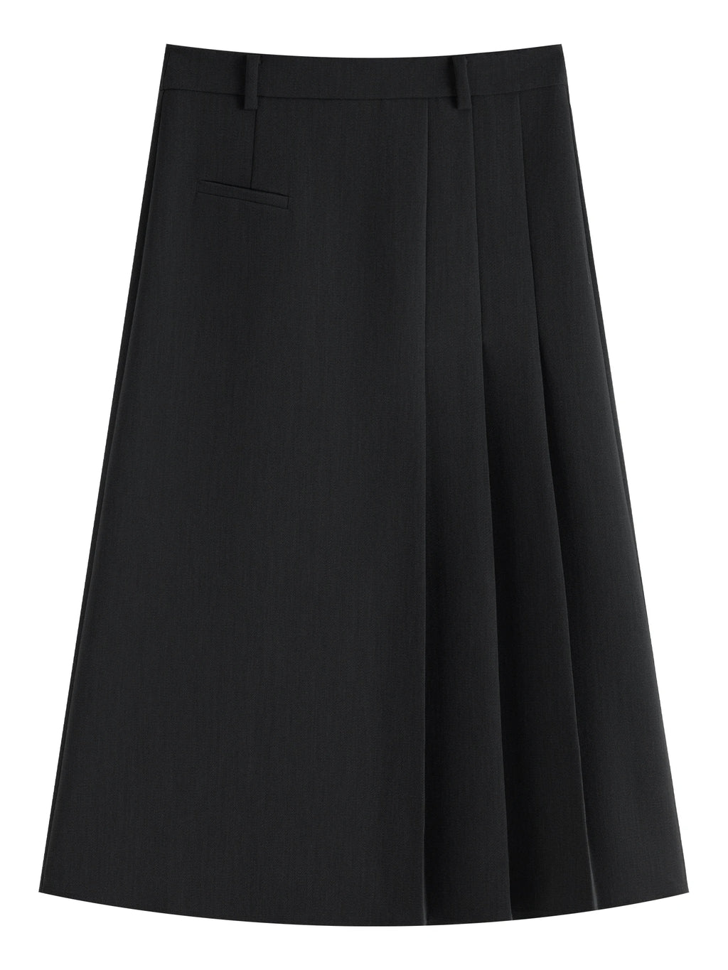 FSLE Irregular Pressed Pleated Black Gray Skirt For Female 2024 Winter New Design A Line Casual Versatile Long Skirt 24FS14356