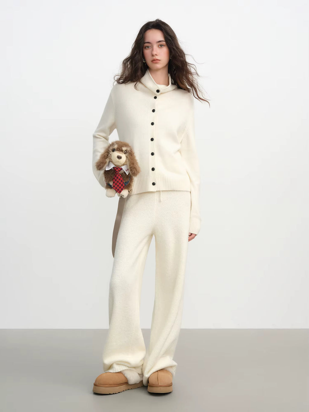 2025 Winter Women's Convertible Collar Wool Blend Knit Cardigan - Turtle Neck & Lapel Two Way Wear Long Sleeve Coat