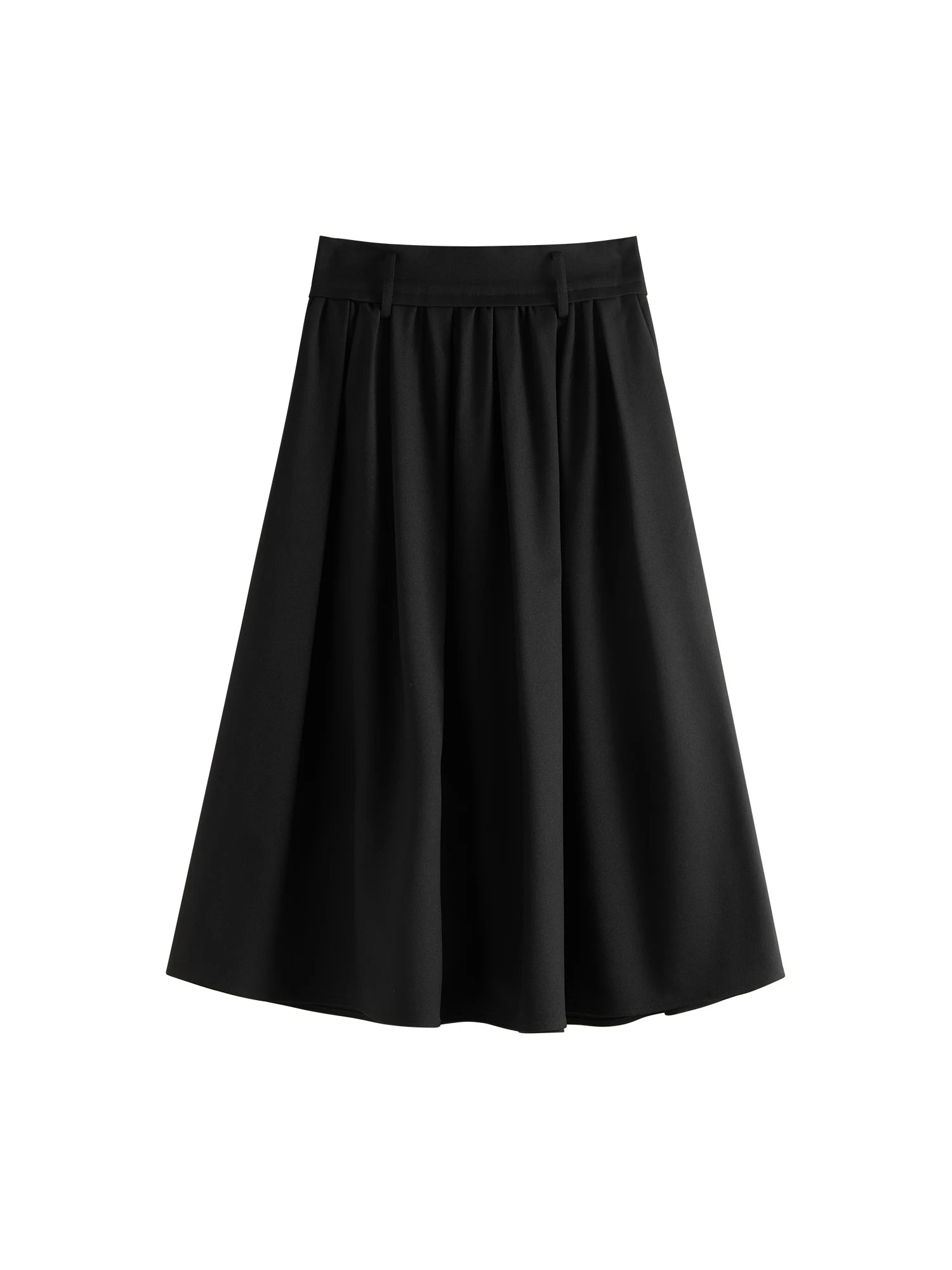 FSLE Black A Line Long Chic Skirt For Female Fall Winter 2024 New Design Elegant Pressure Versatile Umbrella Long Skirt24FS14328