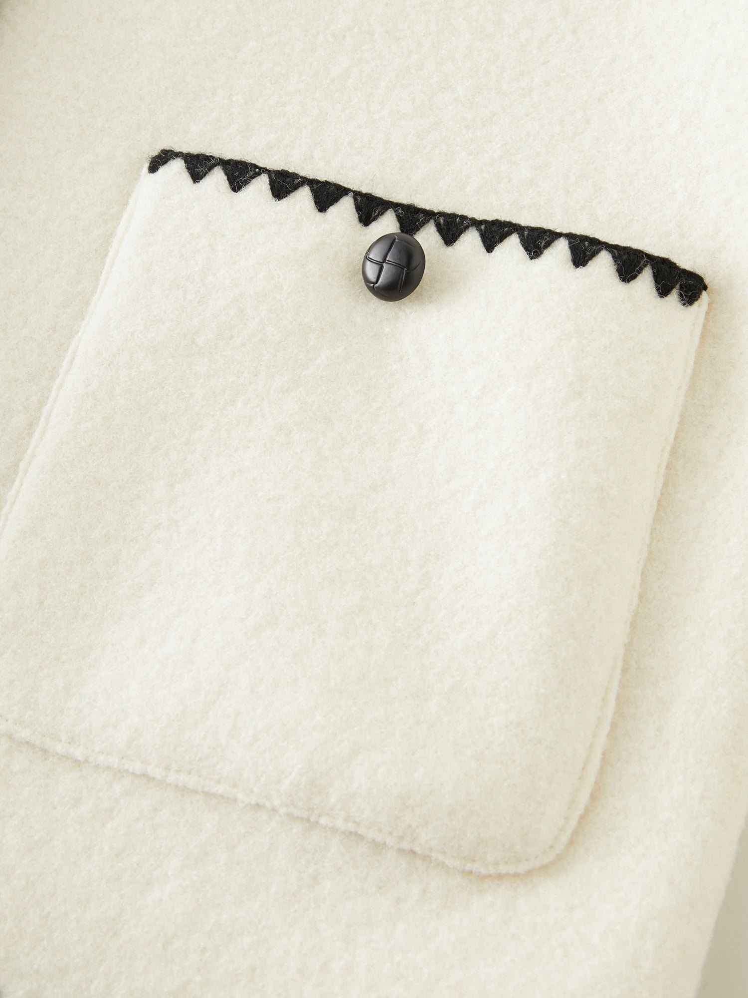 FSLE Office Lady Casual Shell Embroidered Single Sided Coat 2024 Winter New Versatile Short Women Casual Coat 24FS14266