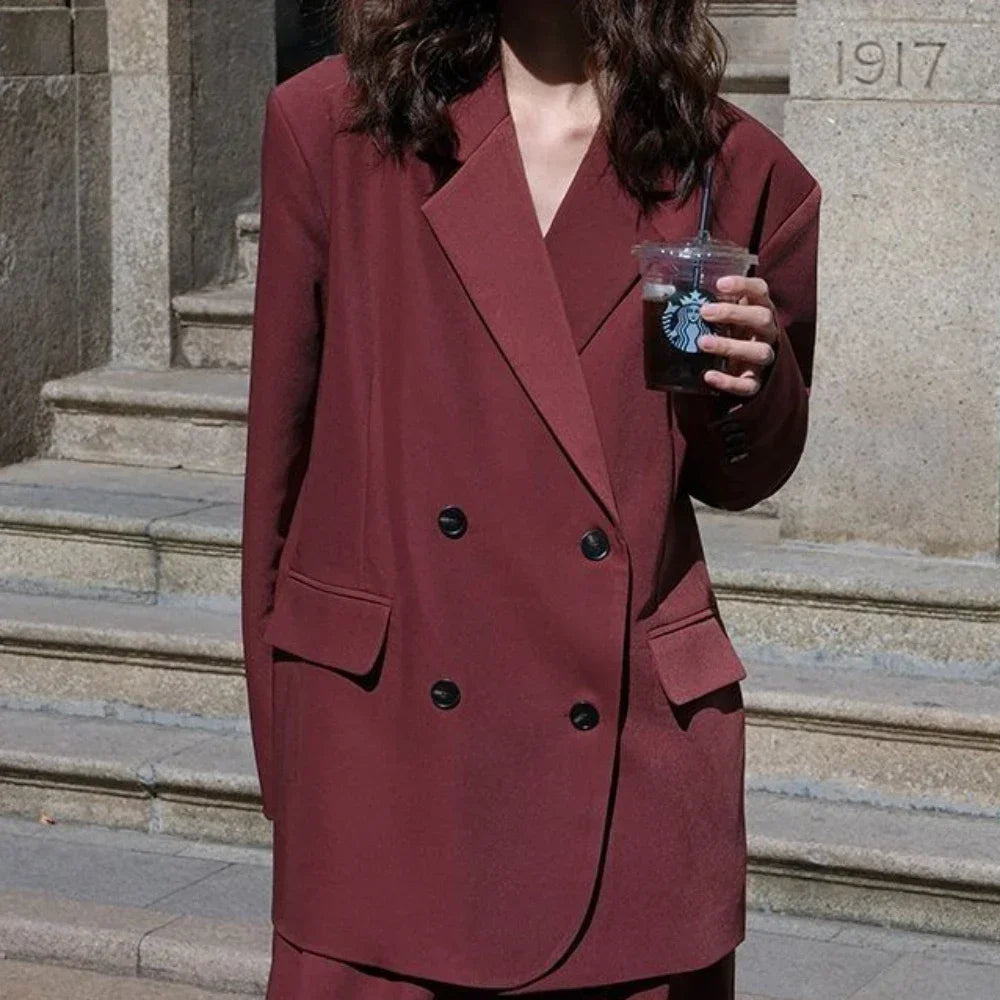 Over Solid Female Coats and Jackets Long Outerwear Women's Blazers Jacket Dress Loose Rred Clothing in Promotion on Outdoor Sale