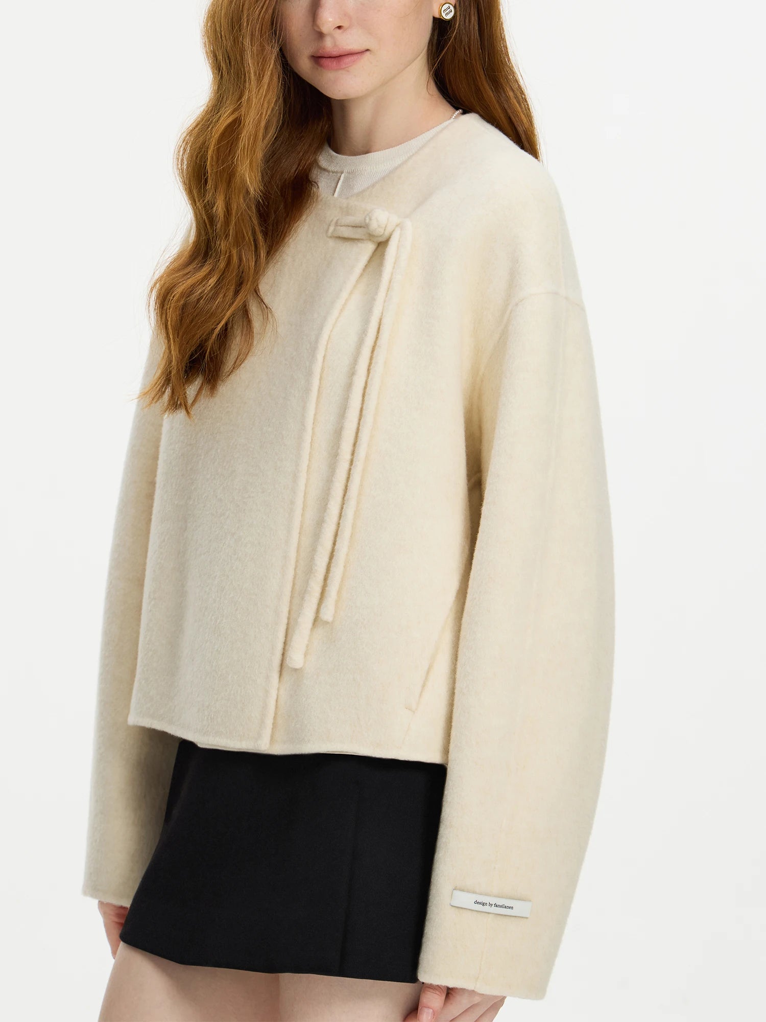 FSLE Wool 100%  Buckle Short Double-sided Woolen Coat 2024 Winter Clothing New Woolen Women Casual Coat 24FS14258