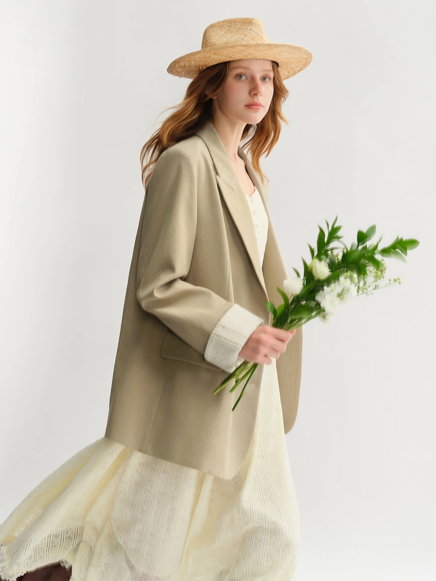 DUSHU Plus Size Peaked Lapel Embroidery Patchwork Blazer Dress Set 2025 New Autumn Lyocell Short Jacket