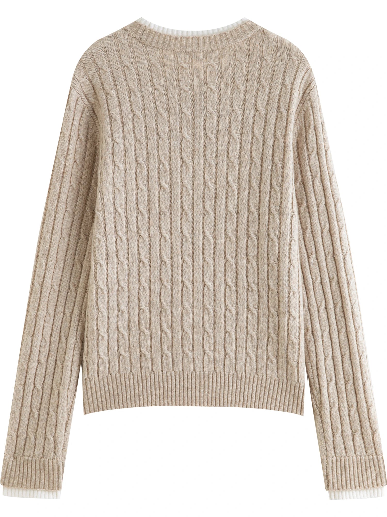 ZIQIAO-Petite Women's Mock Two-Piece Round Neck Jacquard Wool Knit Sweater Korean-Style Pullover Fall 2025 New Arrival Pullovers