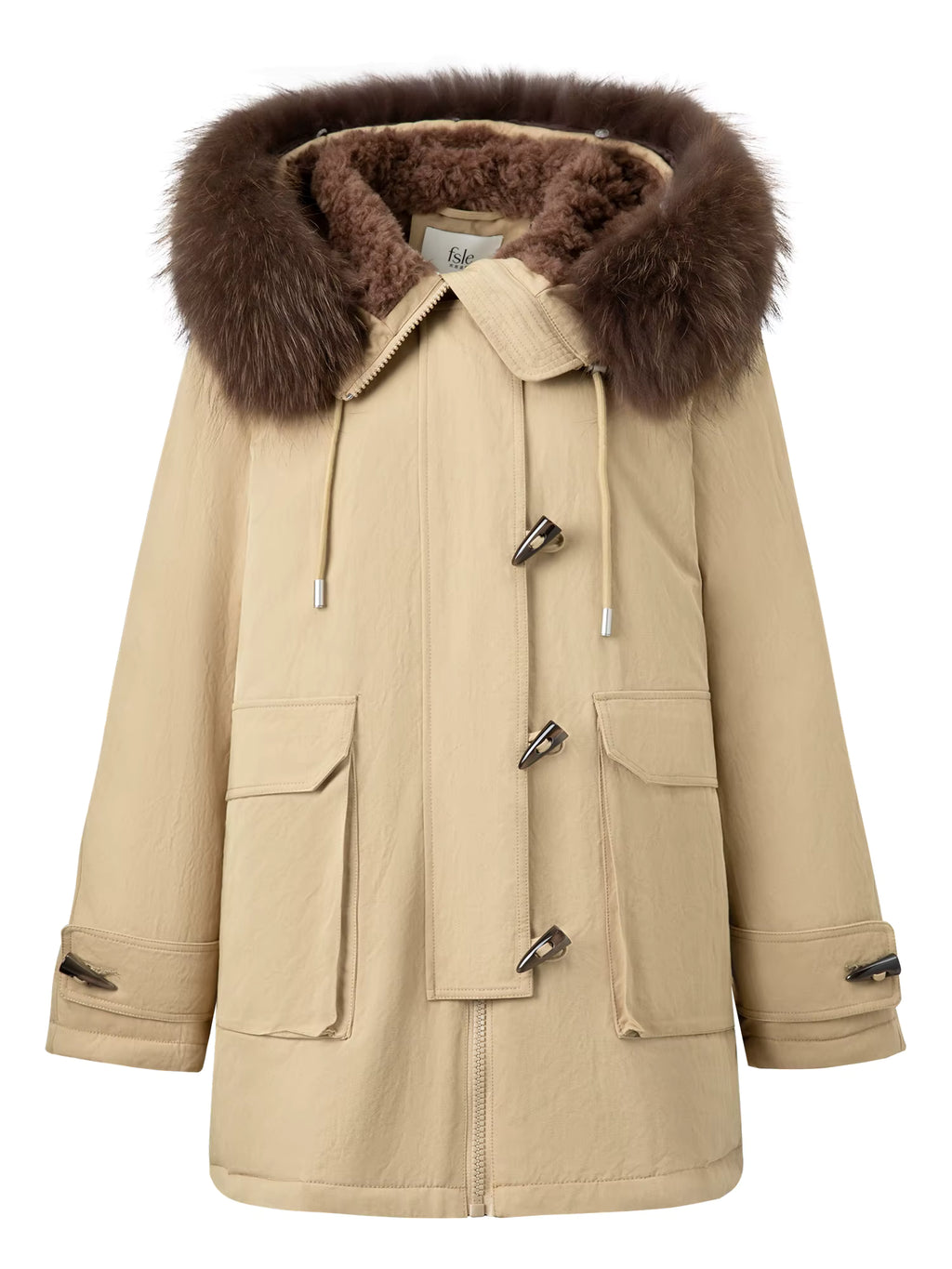 Raccoon Dog Fur-Lined Collar Parka Mid-Length Down Jacket for Women Winter 2025 New Arrival Keep Warm Khaki Down Coat