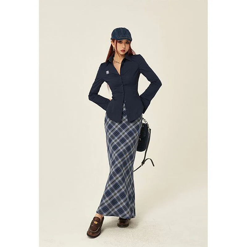 Y2K Harajuku Tie Shirts Women Preppy Jk White Long Sleeve Blouses Streetwear 2000S Korean Fashion Slim All Match Chic Tops New
