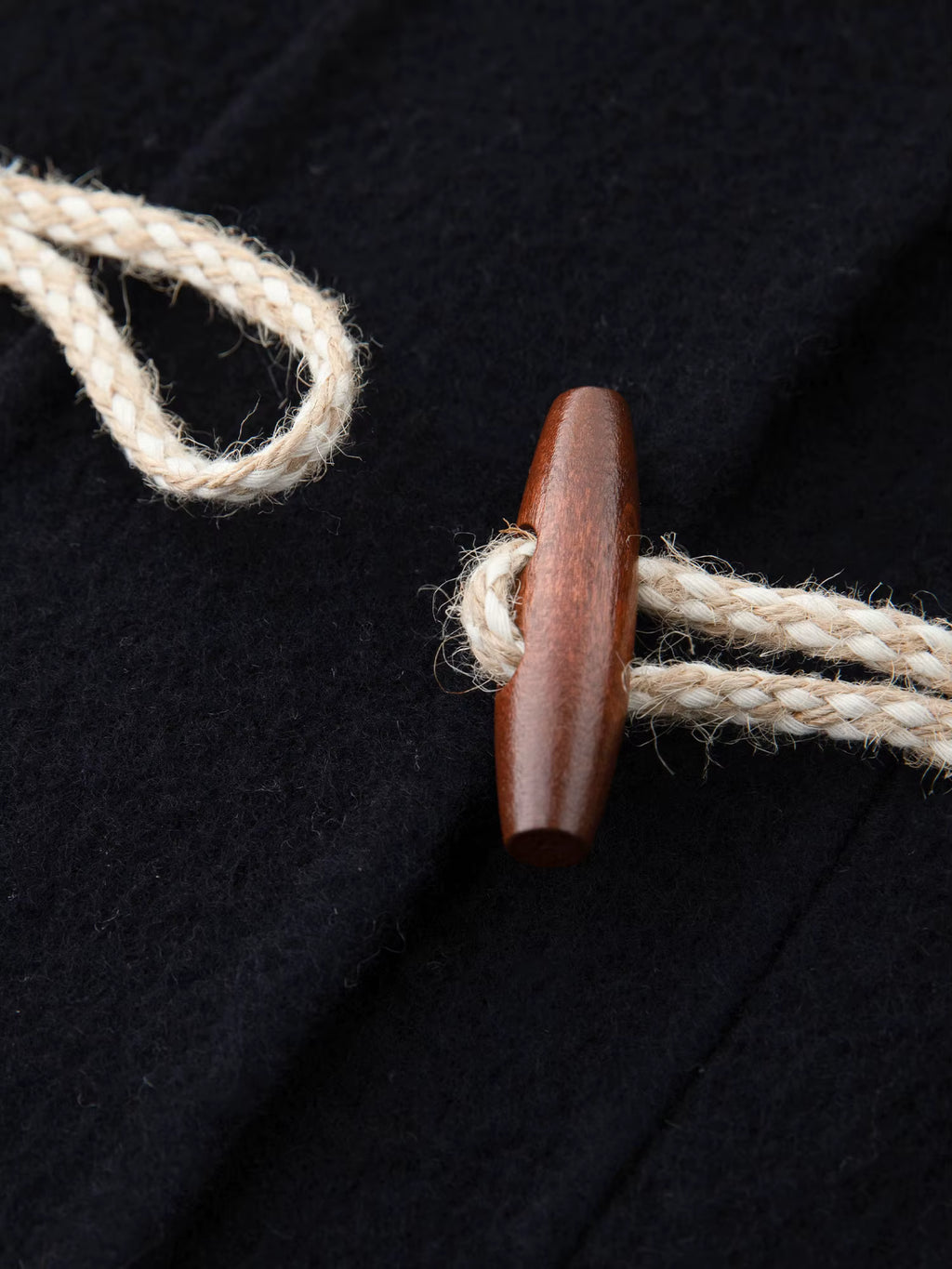 Winter 2025 Women's Horn Button Wool Blend Coat - Korean Style Double Faced Midi Length Stand Collar Casual Elegance