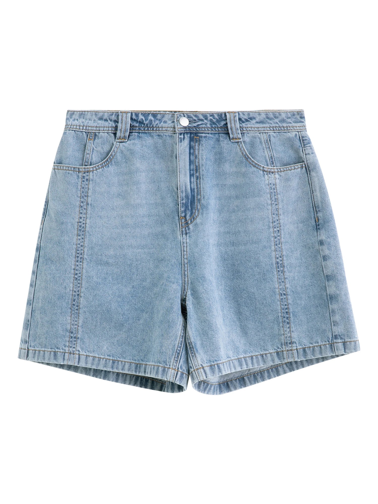 DUSHU Plus-Size Women's Soft Jeans Shorts - 2025 Summer New Arrival High-Waisted Slimming Casual Versatile Pants
